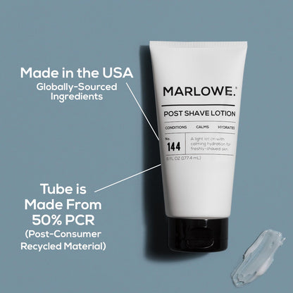 MARLOWE. No. 144 Post Shave Lotion 6 oz – Conditioning Aftershave with Green Tea, Deep Sea Algae, Willow Bark & Passion Flower Extract, Hydrates, Calms & Nourishes Skin, Aloe Citron Scent Avelisse
