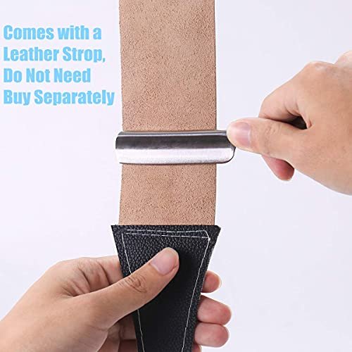 Zertone Straight Razor for Men Kit with Strop - Natural Wood Scale, High Hardness Carbon Steel Cutthroat Razor Shaving Kit, Vintage Wood Handle Avelisse