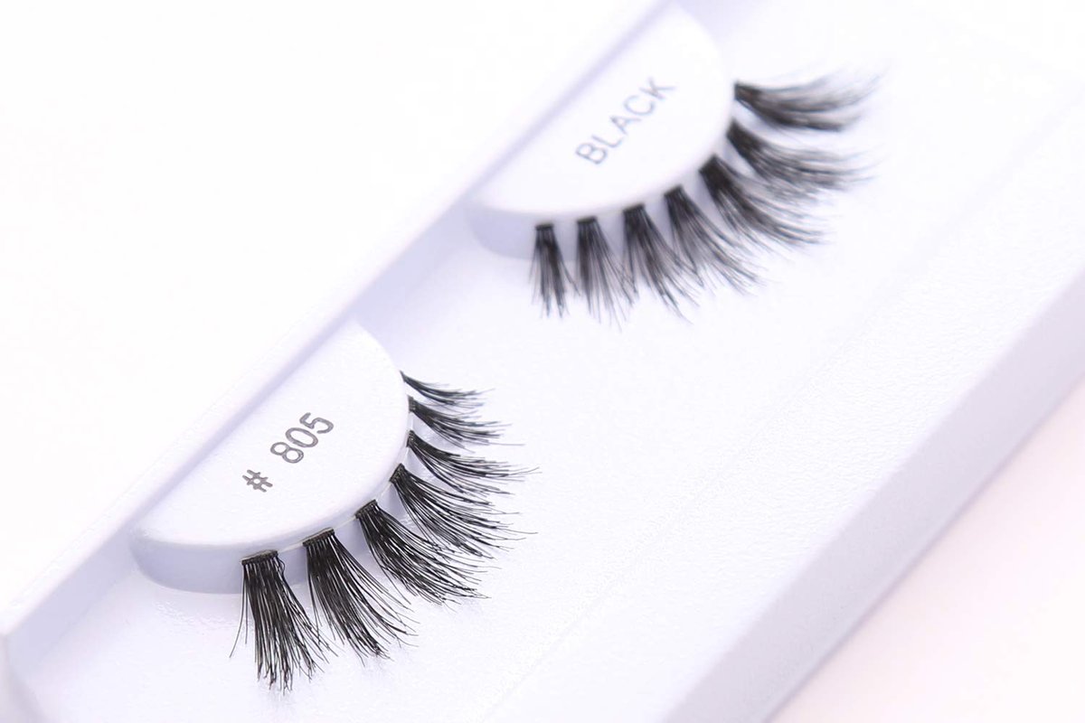 Professional 10-Pack Human Hair False Eyelashes (Style 805) - Lightweight & Natural Look - görsel 5