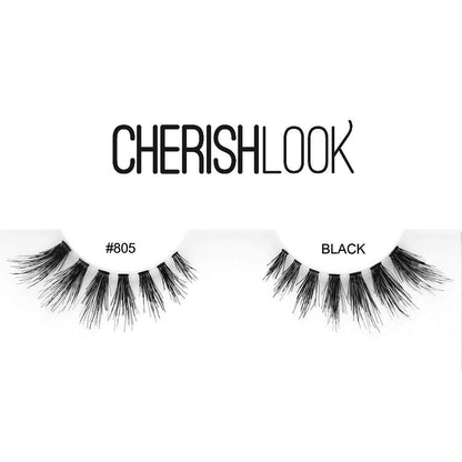 Professional 10-Pack Human Hair False Eyelashes (Style 805) - Lightweight & Natural Look