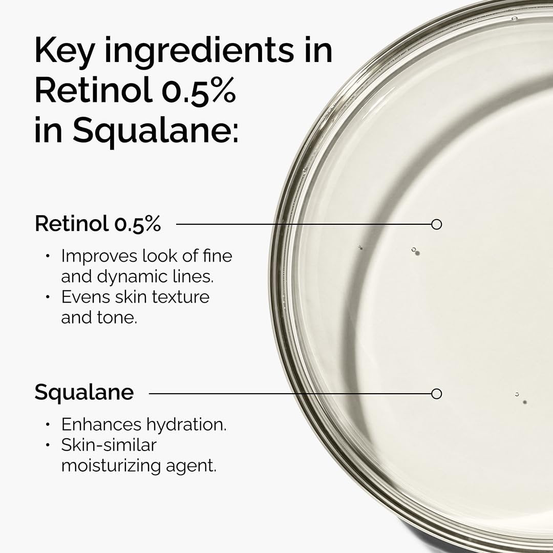 The Ordinary Retinol 0.5% in Squalane - Intermediate Anti-Aging Face Serum, Skin Smoothing, 1 Fl Oz - görsel 3