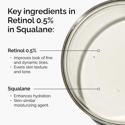 The Ordinary Retinol 0.5% in Squalane - Intermediate Anti-Aging Face Serum, Skin Smoothing, 1 Fl Oz