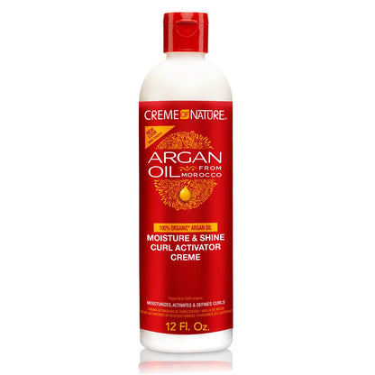 Creme of Nature Moisture & Shine Curl Activator Creme with Argan Oil, Defines & Smooths Curls, Anti-Frizz, 12 oz