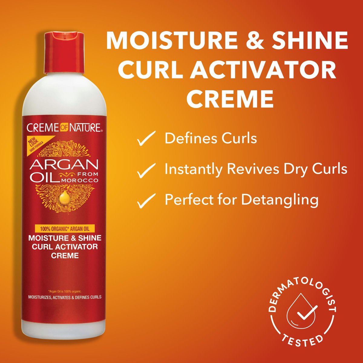 Creme of Nature Moisture & Shine Curl Activator Creme with Argan Oil, Defines & Smooths Curls, Anti-Frizz, 12 oz - görsel 7