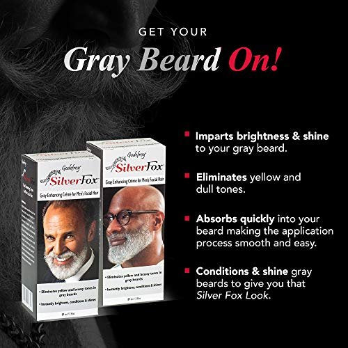 Godefroy Silver Fox Men's Silver and Gray Beard Brightener for Ethnic Hair Types, 4 oz Avelisse