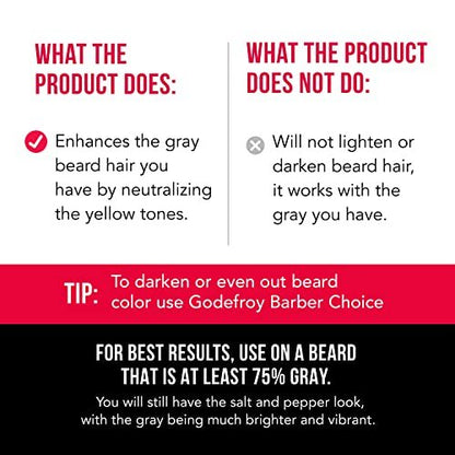 Godefroy Silver Fox Men's Silver and Gray Beard Brightener for Ethnic Hair Types, 4 oz Avelisse