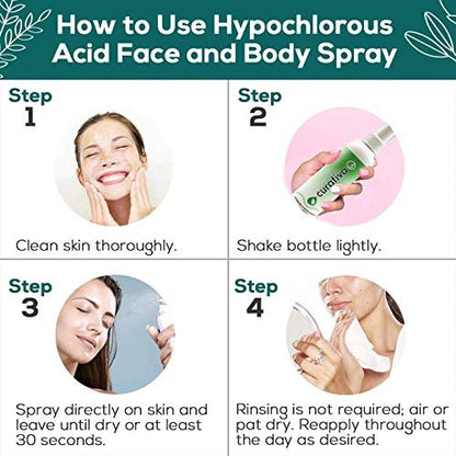 Curativa Bay .02% Hypochlorous Skin Spray – 8 oz | Organic Face Mist for Clear, Healthy Skin Avelisse