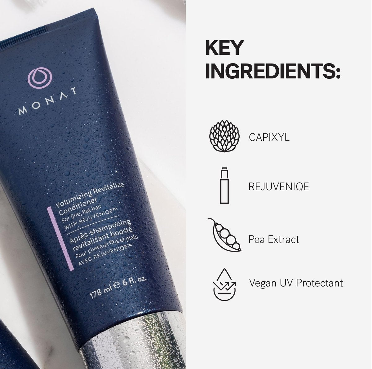 MONAT Volumizing Revitalize Conditioner with Rejuveniqe – Lightweight Hair Volumizing Conditioner for Fine, Flat Hair, Softness and Shine, 6 fl. oz. Avelisse