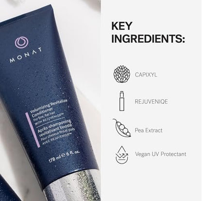 MONAT Volumizing Revitalize Conditioner with Rejuveniqe – Lightweight Hair Volumizing Conditioner for Fine, Flat Hair, Softness and Shine, 6 fl. oz. Avelisse