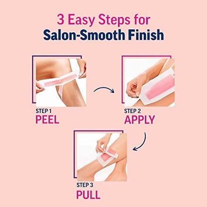 Veet Full Body Waxing Kit for Normal Skin, 20 Count - At-Home Hair Removal