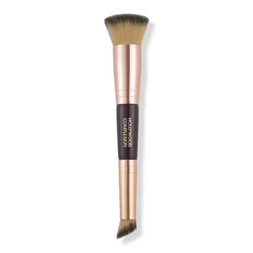 Charlotte Tilbury Hollywood Complexion & Foundation Brush - 2-in-1 Contour & Foundation Makeup Brush with No-Shed Synthetic Fibers Avelisse