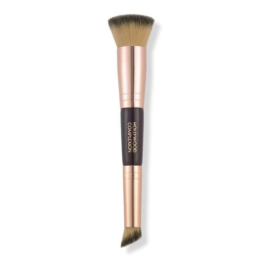 Charlotte Tilbury Hollywood Complexion & Foundation Brush - 2-in-1 Contour & Foundation Makeup Brush with No-Shed Synthetic Fibers Avelisse