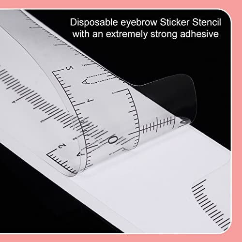 KINGMAS 100 Pack Disposable Eyebrow Rulers, Microblading Adhesive Brow Stickers & Stencil Guide Measuring Tool - görsel 10