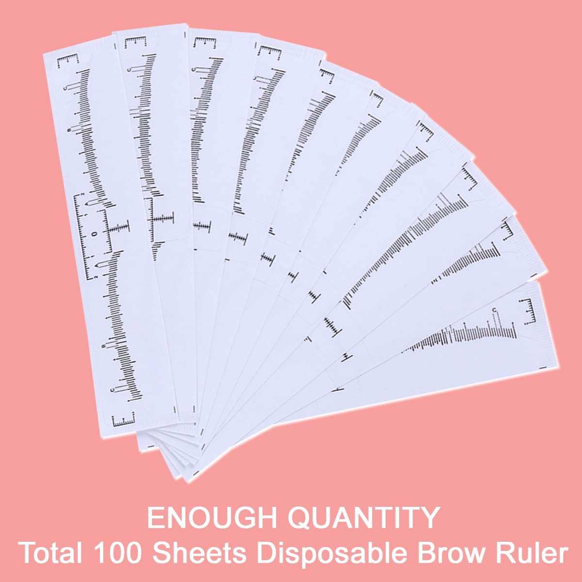 KINGMAS 100 Pack Disposable Eyebrow Rulers, Microblading Adhesive Brow Stickers & Stencil Guide Measuring Tool - görsel 11