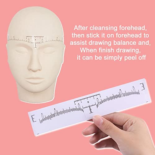 KINGMAS 100 Pack Disposable Eyebrow Rulers, Microblading Adhesive Brow Stickers & Stencil Guide Measuring Tool - görsel 4