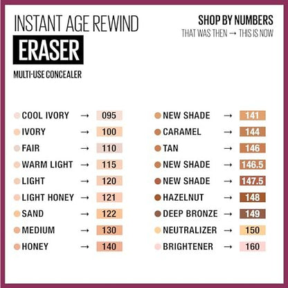 Maybelline Instant Age Rewind Eraser Dark Circles Treatment Multi-Use Concealer - 141 - 0.2 Fl Oz
