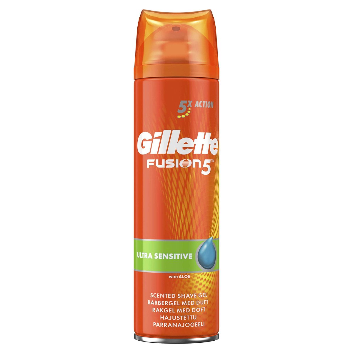 Gillette Fusion5 Ultra Sensitive Men's Shaving Gel 200 ml – Soothing Shave for Sensitive Skin Avelisse