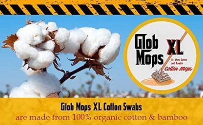 Glob Mops XL Cotton Swabs 2.0 - Large Cotton Swabs for Cleaning, Beauty, and Baby Care