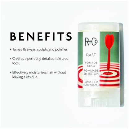 R+Co Dart Hair Wax Stick – Tame Flyaways, Sculpt & Polish with Long-Lasting Texture | Vegan & Paraben-Free | 0.5 oz