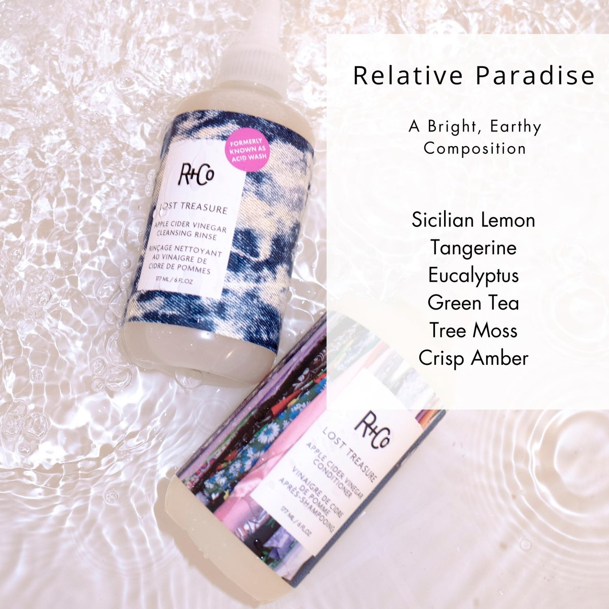 R+Co Lost Treasure Apple Cider Vinegar Cleansing Rinse - 6 oz / 177 ml Clarifying Shampoo Avelisse