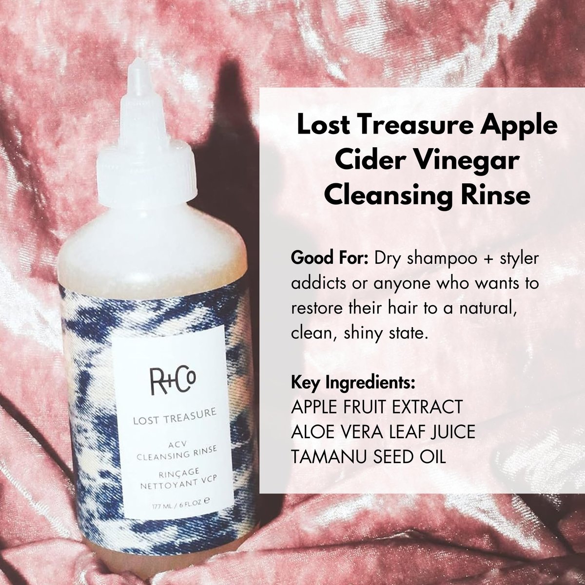R+Co Lost Treasure Apple Cider Vinegar Cleansing Rinse - 6 oz / 177 ml Clarifying Shampoo Avelisse