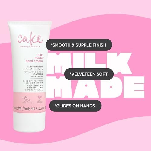Cake Beauty Velveteen Hand Cream, Milk Made - Soothing & Lightweight Hand Cream with Oat Extract, Marshmallow Root & Shea Butter - Travel Size 60 ml - görsel 10