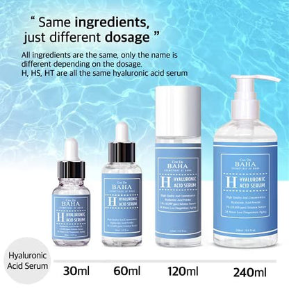 Cos De BAHA Hyaluronic Serum 1 Fl Oz – Pure Sodium Hyaluronate 10,000 ppm Hydrating Face Serum for Dry & Dehydrated Skin – Lightweight Fragrance-Free Korean Skincare Formula (30 ml)