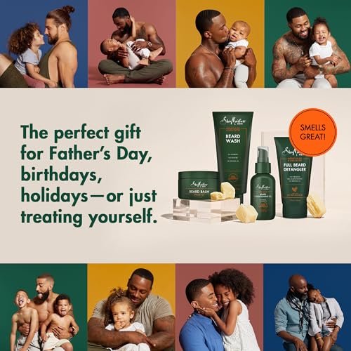 SheaMoisture Beard Kit for Men – 4 Piece Set with Beard Wash, Conditioning Beard Oil, Full Beard Detangler & Beard Balm, Shea Butter & Maracuja Oil Avelisse