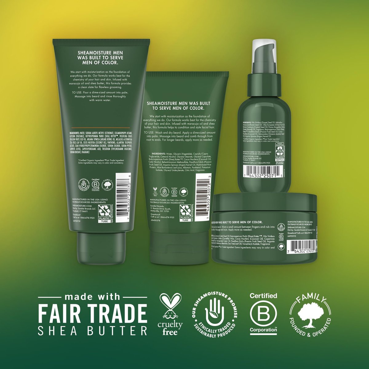 SheaMoisture Beard Kit for Men – 4 Piece Set with Beard Wash, Conditioning Beard Oil, Full Beard Detangler & Beard Balm, Shea Butter & Maracuja Oil Avelisse