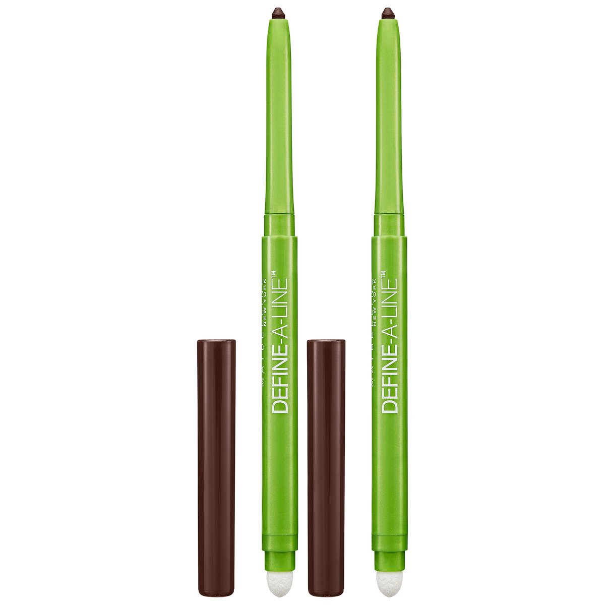 MAYBELLINE Define-A-Line Eyeliner, Brownish Black (Pack of 2) - Smooth Pencil for Sensitive Eyes & Waterline - görsel 2