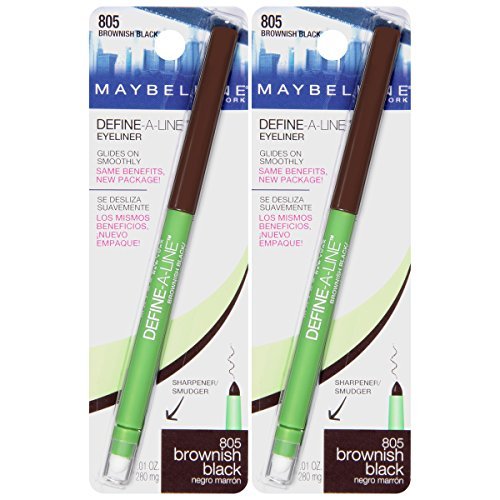 MAYBELLINE Define-A-Line Eyeliner, Brownish Black (Pack of 2) - Smooth Pencil for Sensitive Eyes & Waterline - görsel 3