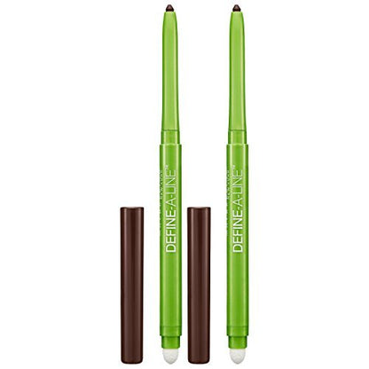 MAYBELLINE Define-A-Line Eyeliner, Brownish Black (Pack of 2) - Smooth Pencil for Sensitive Eyes & Waterline