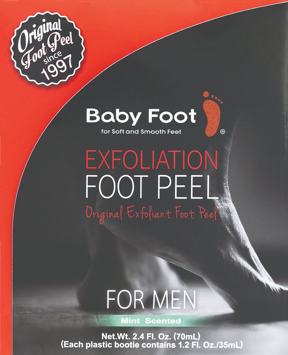 Baby Foot Original Foot Peel Exfoliator for Men – Mint Scented Foot Peel Mask, 2.7 Fl. Oz. Pair - görsel 3