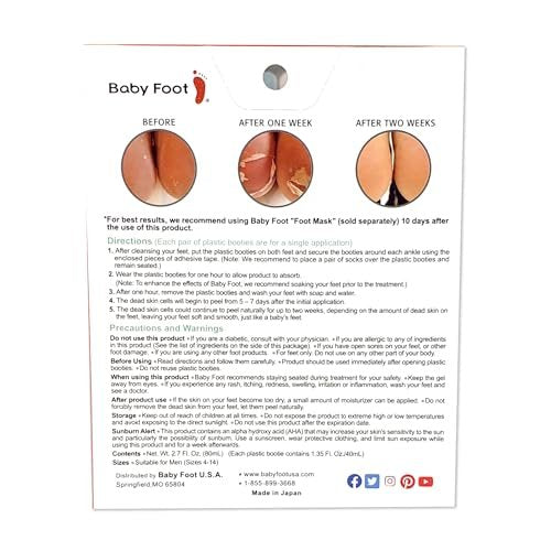 Baby Foot Original Foot Peel Exfoliator for Men – Mint Scented Foot Peel Mask, 2.7 Fl. Oz. Pair - görsel 14