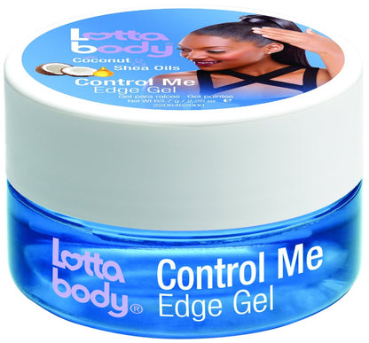 Lottabody Control Me Edge Gel with Coconut & Shea Oils - Long-Lasting Smooth Hold, Non-Flaking Edge Tamer for Sleek Natural and Relaxed Hairlines & Flyaway Control, 2.25 oz