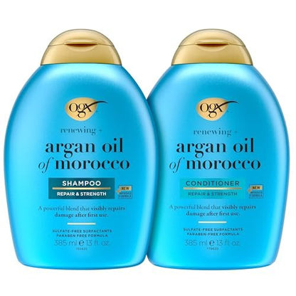 OGX Renewing + Argan Oil of Morocco Shampoo & Conditioner Set – Sulfate-Free Damage Repair for Dry, Damaged Hair, 13 fl oz Each (Pack of 2) Avelisse