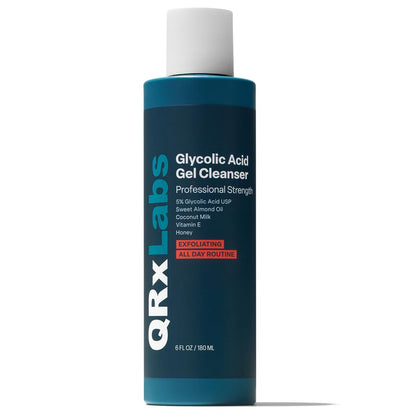 QRxLabs 5% Glycolic Acid Gel Cleanser – Exfoliating AHA Facial Cleanser for Smoother Skin, Oil Control & Pore Care, Helps with Razor Bumps & Ingrown Hairs, Daily Use, 6 Fl Oz Avelisse