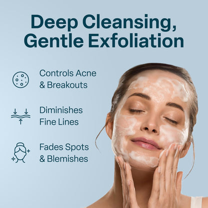 QRxLabs 5% Glycolic Acid Gel Cleanser – Exfoliating AHA Facial Cleanser for Smoother Skin, Oil Control & Pore Care, Helps with Razor Bumps & Ingrown Hairs, Daily Use, 6 Fl Oz Avelisse
