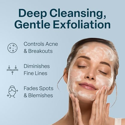 QRxLabs 5% Glycolic Acid Gel Cleanser – Exfoliating AHA Facial Cleanser for Smoother Skin, Oil Control & Pore Care, Helps with Razor Bumps & Ingrown Hairs, Daily Use, 6 Fl Oz Avelisse