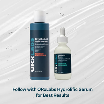QRxLabs 5% Glycolic Acid Gel Cleanser – Exfoliating AHA Facial Cleanser for Smoother Skin, Oil Control & Pore Care, Helps with Razor Bumps & Ingrown Hairs, Daily Use, 6 Fl Oz Avelisse