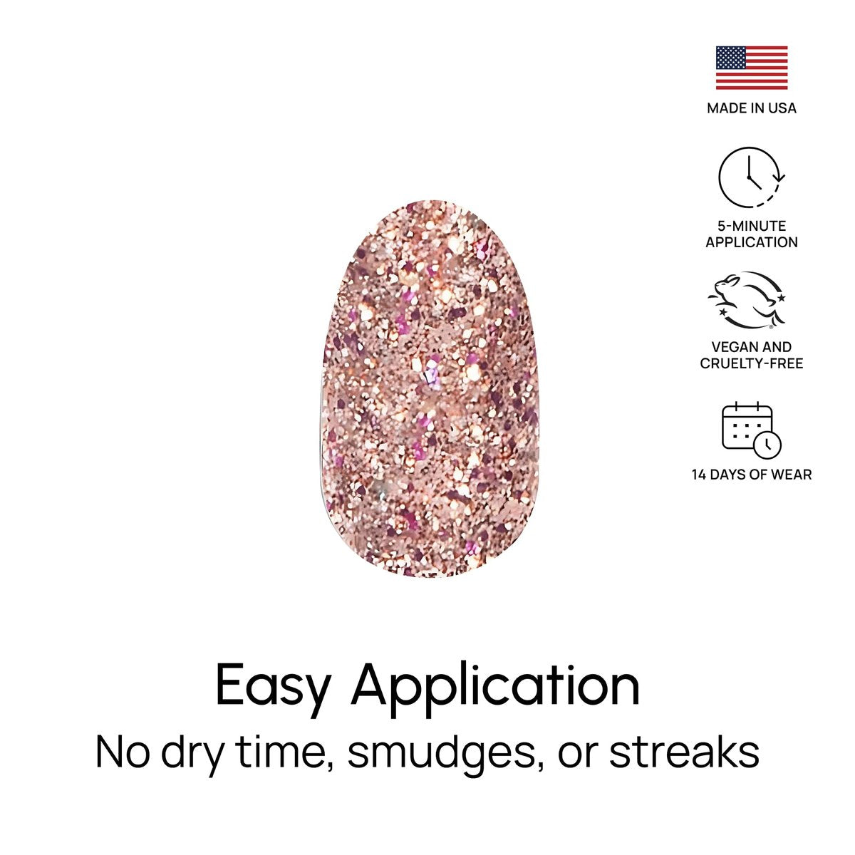 Color Street Tokyo Lights Nail Strips - Glitter Finish with Pink, Gold, Fuchsia & Holographic Sparkle - 16 Double-Ended Nail Polish Strips for Easy Application Avelisse