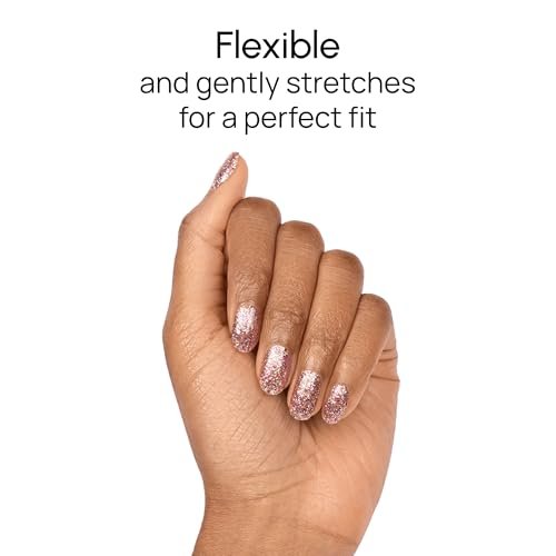 Color Street Tokyo Lights Nail Strips - Glitter Finish with Pink, Gold, Fuchsia & Holographic Sparkle - 16 Double-Ended Nail Polish Strips for Easy Application Avelisse