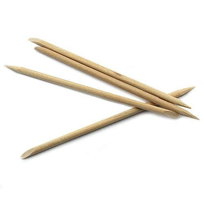 Rolabling 5-Pack Orange Wooden Cuticle Pusher Sticks – Non-Toxic, Skin-Safe Nail Tool for Manicure, Pedicure & Rhinestone Picking