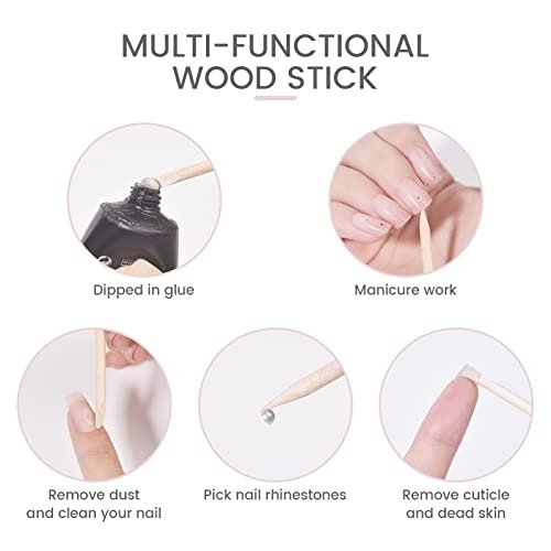 Rolabling 5-Pack Orange Wooden Cuticle Pusher Sticks – Non-Toxic, Skin-Safe Nail Tool for Manicure, Pedicure & Rhinestone Picking - görsel 11