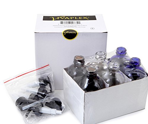 Vivaplex 8 oz Glass Bottles with Black Lotion Pumps - Set of 6, Assorted Colors - görsel 8