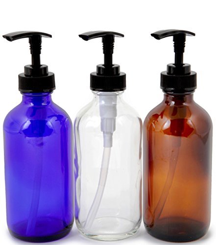 Vivaplex 8 oz Glass Bottles with Black Lotion Pumps - Set of 6, Assorted Colors - görsel 10