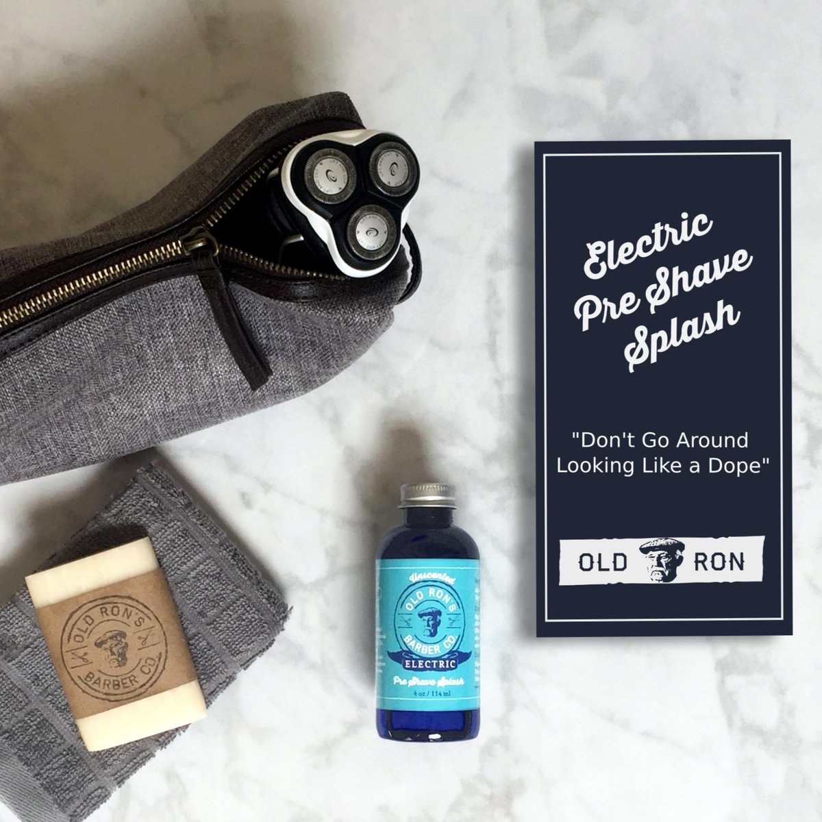 Old Ron's Barber Co. Electric Pre-Shave Splash, Unscented, 4 oz (1-Pack) Avelisse