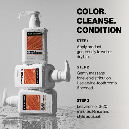 Keracolor Clenditioner COPPER Hair Dye - Semi Permanent Hair Color Depositing Conditioner, 12 Fl. Oz. Avelisse