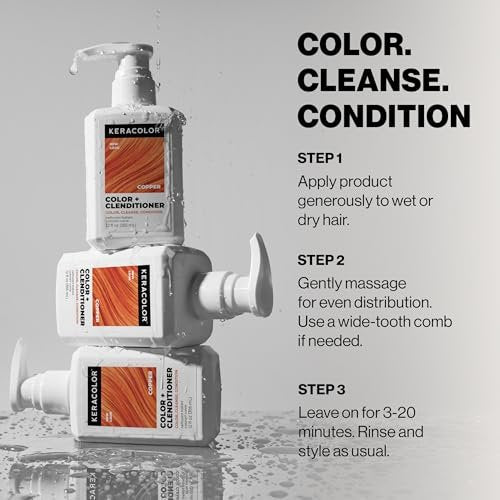 Keracolor Clenditioner COPPER Hair Dye - Semi Permanent Hair Color Depositing Conditioner, 12 Fl. Oz. Avelisse