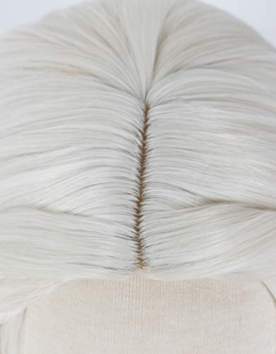 Linfairy Women's White Blonde Long Wavy Wig for Halloween Cosplay Costume Queen Wig Adult - görsel 5